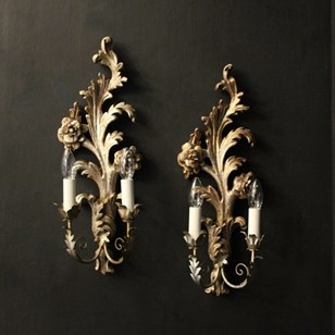 Florentine Silver Giltwood Twin Arm...