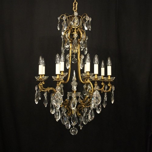 French Gilded Bronze Antique Chandelier