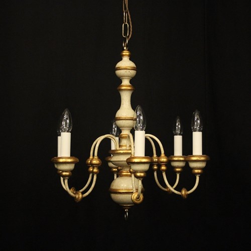 Italian Florentine 6 Light Giltwood Chandelier