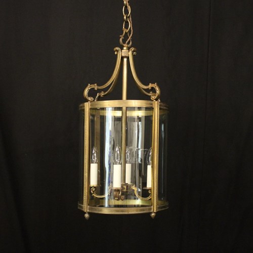 French Gilded Bronze Antique Hall Lantern