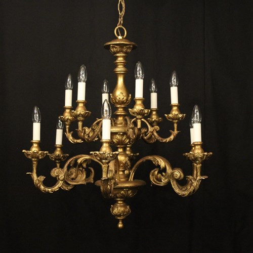 Florentine 12 Light Giltwood Chandelier