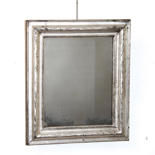 Small Antique Silverleafed Framed Mirror