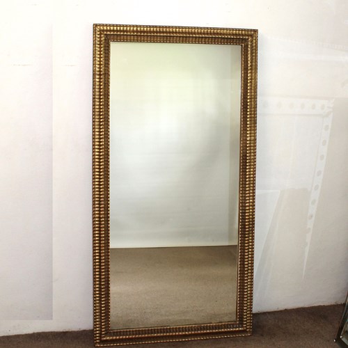 Antique French Mirror With Gilt Rippled Frame