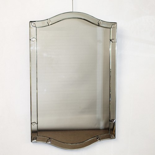 Elegant '40S Venetian Style Mirror With Curved Top And Base