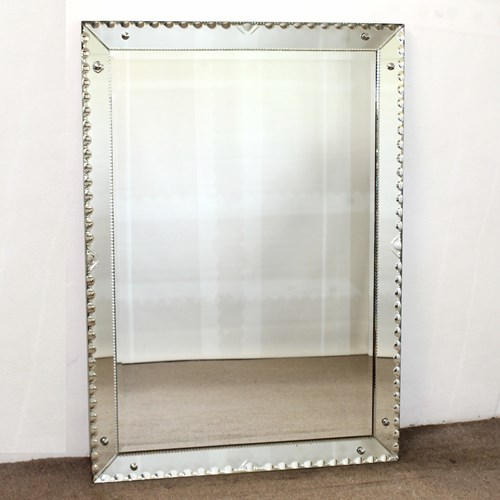 Vintage Venetian Style Mirror With Scallop Cuts