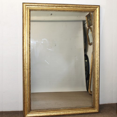 Antique French Etched Gilt Rectangular Mirror