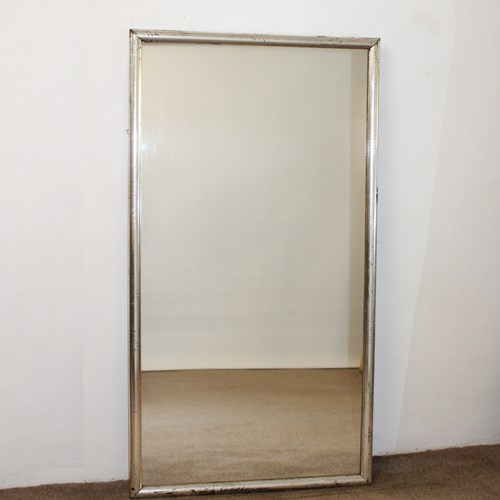 Antique French Silverleafed Bistro Mirror