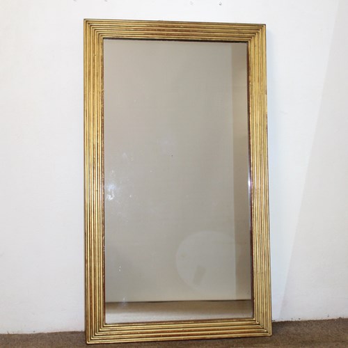 Antique French Mirror With Gilt Reeded Frame