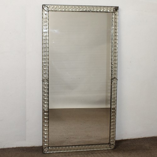 Antique Venetian Mirror With Etched Ovals