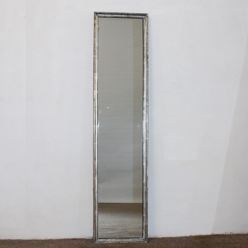 Small Narrow Antique French Silverleafed Mirror