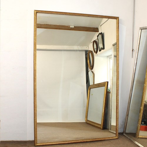 Huge Antique French Gilt Ropetwist Framed Mirror