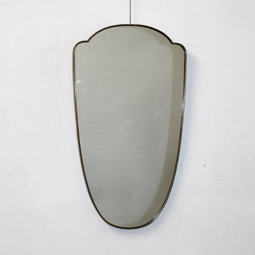 Mid-Century Modern Brass-Framed Italian Mirror