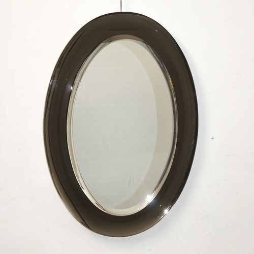 Vintage Italian Fontana Arte Oval Mirror