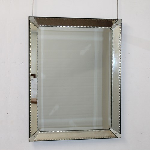 Vintage 1940S Scallop Cut Edged Venetian Mirror