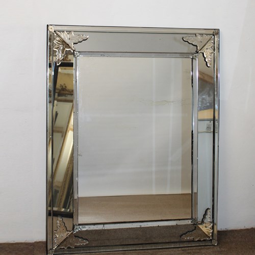 Large Antique Cushioned Venetian Mirror