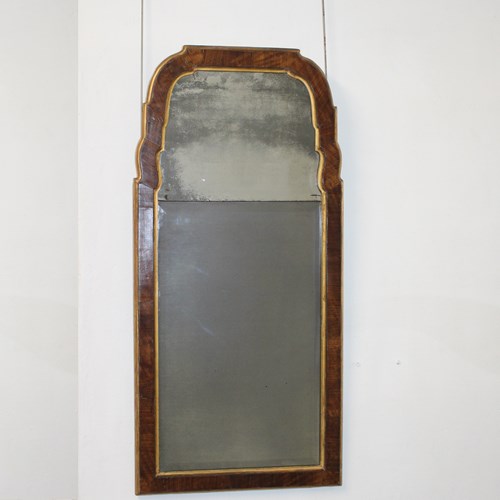 18C Antique Queen Anne Style Rosewood Pier Mirror