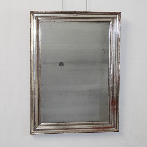 Antique French Burnished Silverleaf Mirror