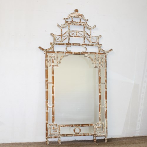 Continental Faux Bamboo Chinoiserie Mirror