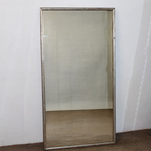 Large Silverleafed Antique French Bistro Mirror