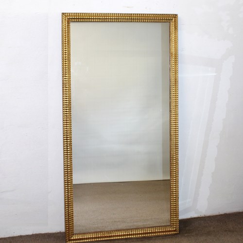 Antique French Rippled Gilt Framed Panel Mirror