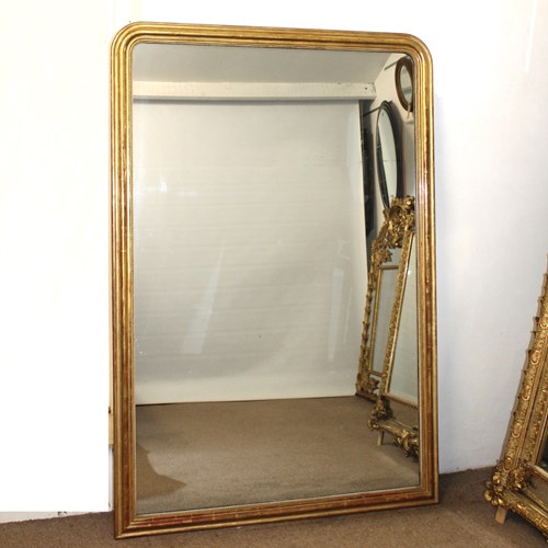 Large Antique French Archtop With Sparkling Glass