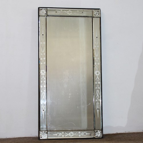 Narrow 1940S Venetian Mirror With Square Corners