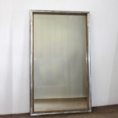Antique French Silverleafed Bistro Mirror