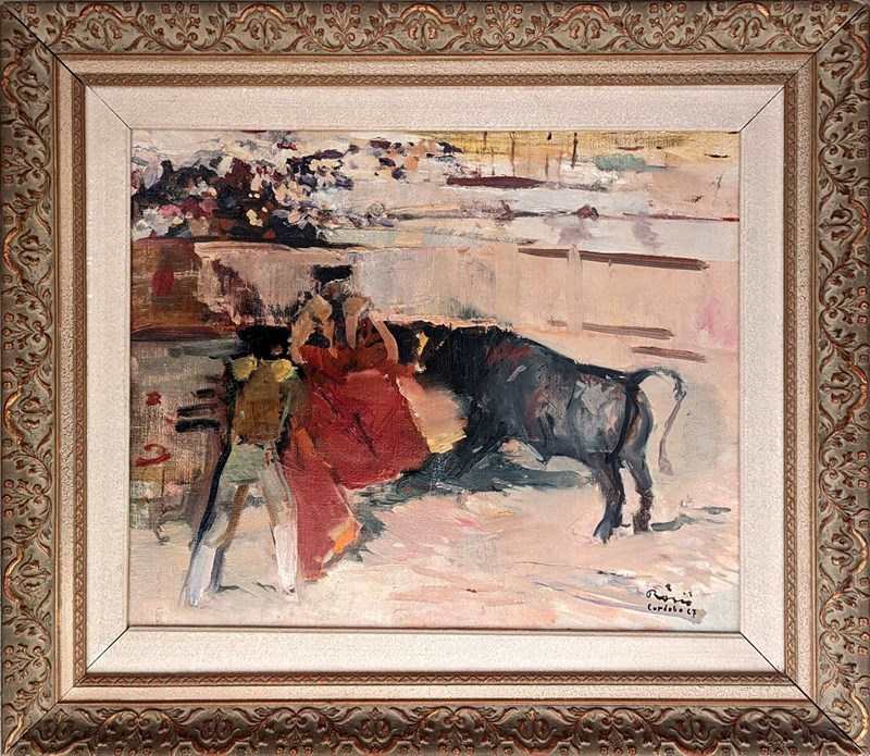 20Th Century Swedish Artist ‘A Bull Fight’-panter-hall-decorative-0-24-framed-main-638216874044333250.jpeg