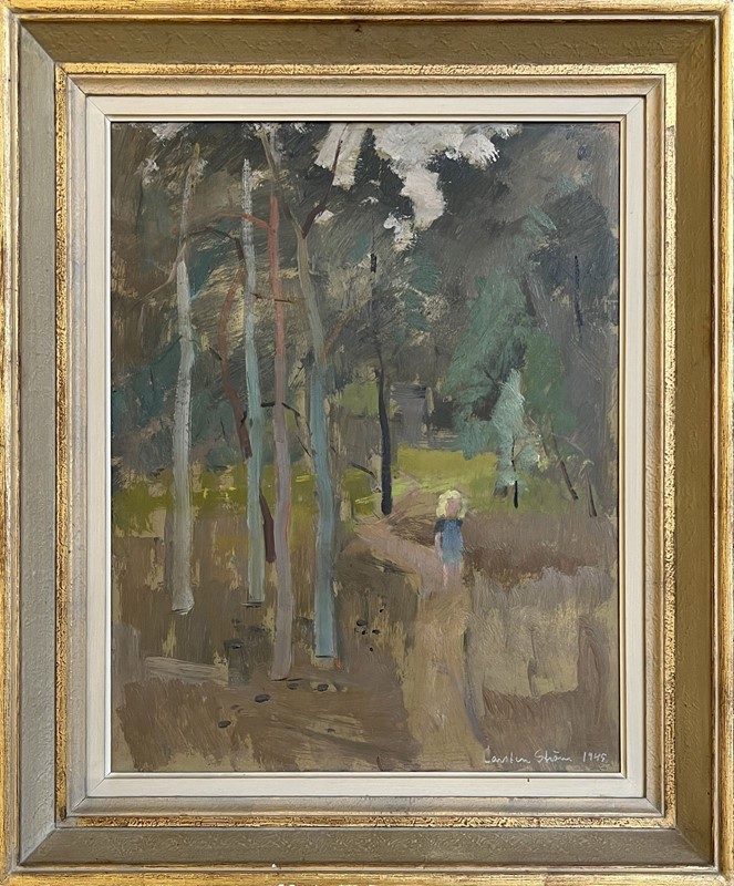 20th Century Swedish School 'A Girl in a Forrest'-panter-hall-decorative-0-8-framed-main-637933377152811644.jpeg