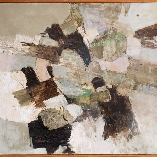 20Th Century Swedish School 'Abstract In Greys'