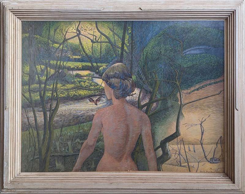 Brian Chugg (1926-2003) 'Figure In A Neo-Romantic River Landscape, 1953'-panter-hall-decorative-0-framed-main-638370559044377807.jpeg