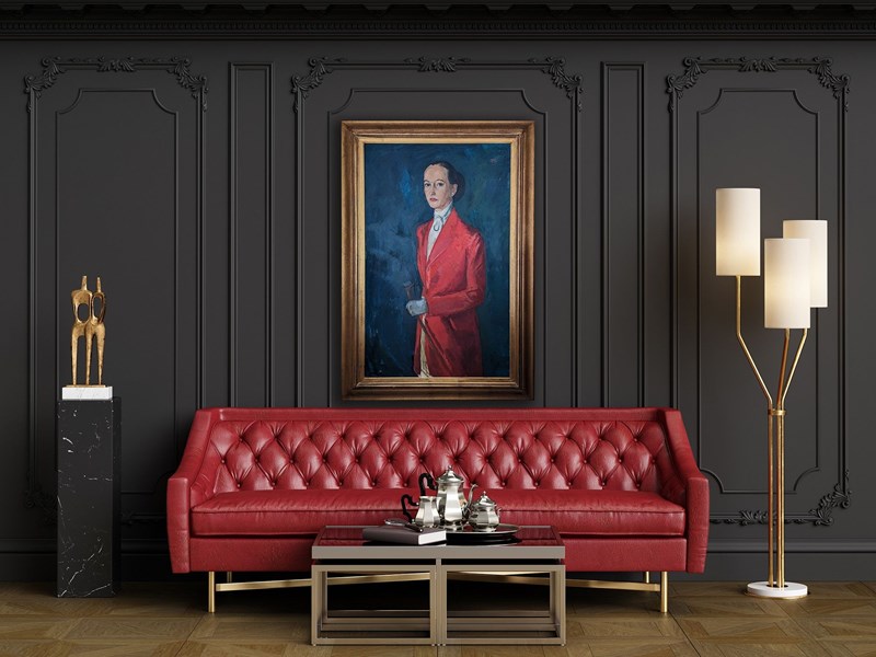 20Th Century Swedish School ‘Portrait Of A Lady With Red Riding Jacket’-panter-hall-decorative-0-lady-in-the-red-riding-jacket-main-638247803541519868.jpeg