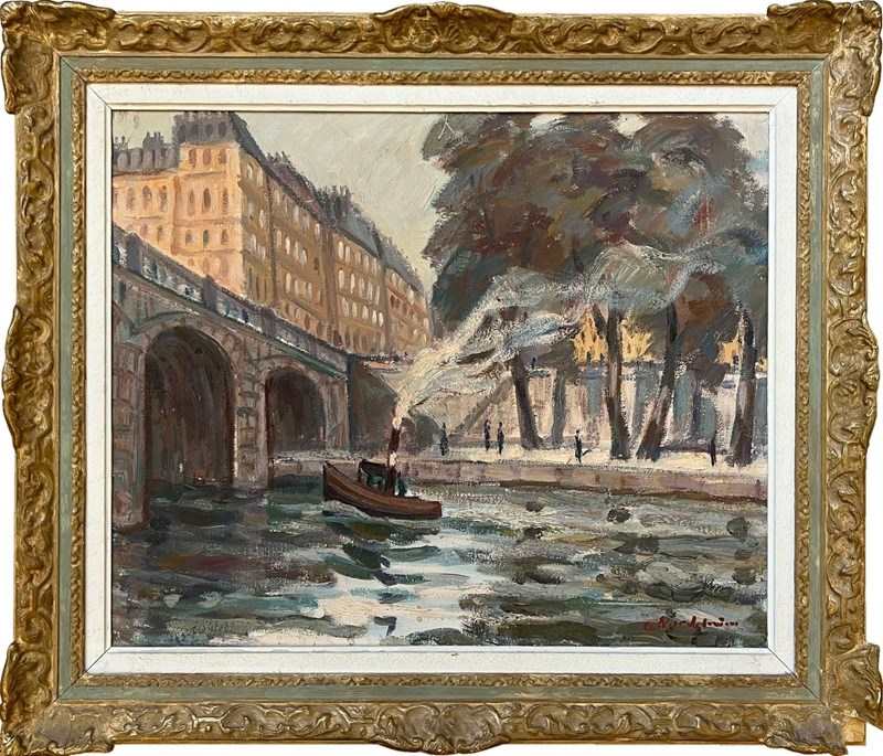 20Th Century Swedish School 'A Tug On The Seine'-panter-hall-decorative-0-tugs-on-the-seine-1-main-638216883839990354.jpeg