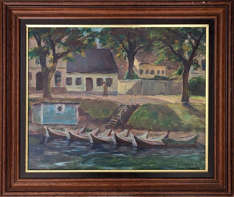 20Th Century Swedish School ‘Moored Boats’-panter-hall-decorative-1-1-main-638247789176787667.jpeg