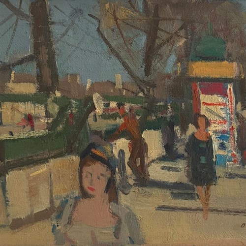 'Bouquinistes By The Sea, 1960' By Ove Olson