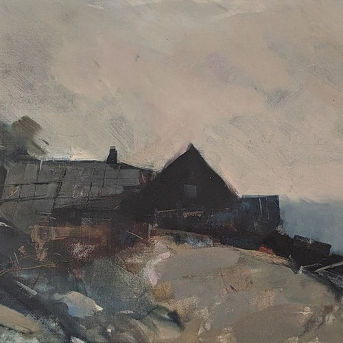 20Th Century Swedish School ‘Fishermen’S Huts By The Sea’