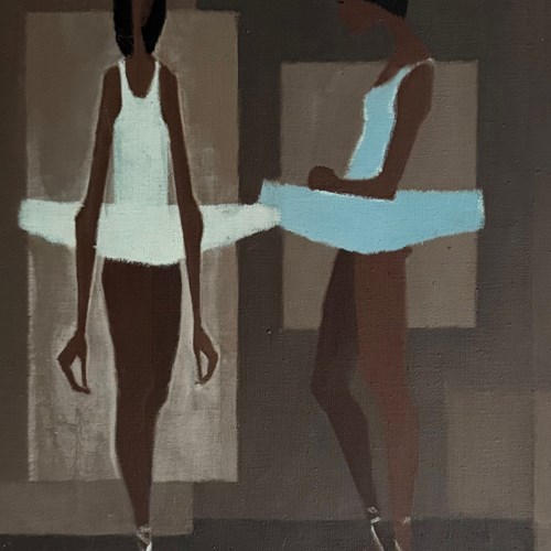 Fabian Lundqvist (1913-1989) 'Resting Ballerinas In Blue & White'
