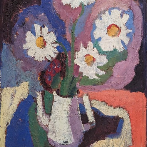 Hans Larsson (1910 – 1973) ‘Flowers In White Jug, 1938’