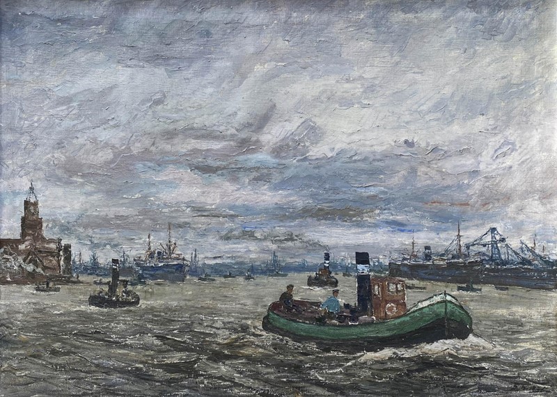 20th Century ‘Tugs Working in a Harbour' Original-panter-hall-decorative-1-main-637608657465989244.jpg