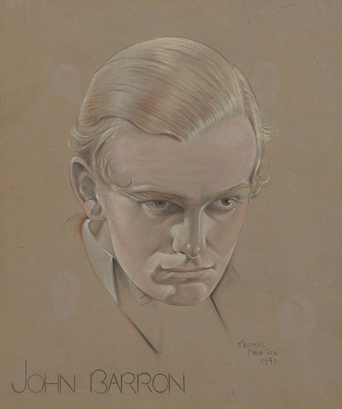 20Th Century British Artist Thomas Manton 'Portrait Of John Barron, 1941'-panter-hall-decorative-1-thomas-manton-portrait-of-john-barron-unframed-main-638181295046569389.jpeg