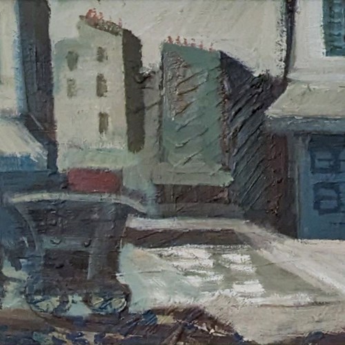 20Th Century Swedish School 'Horse And Cart On A French Street'