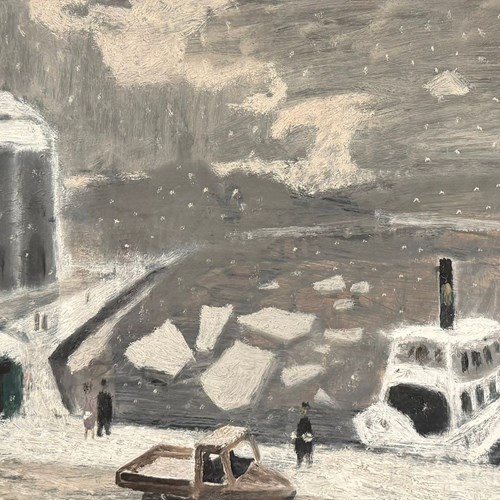 Jurgen Von Konow (1915-1959) 'Harbour Under Snow'