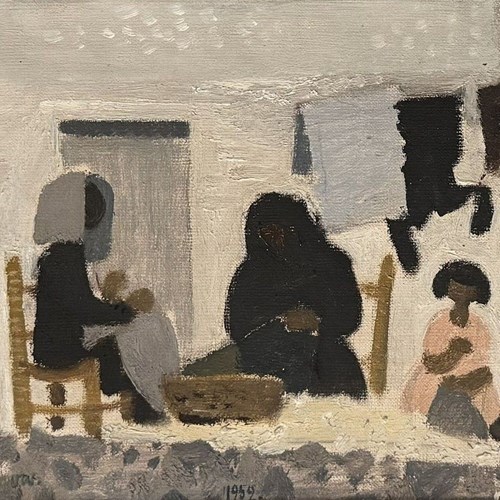 Jurgen Von Konow (1915-1959) 'Sewing In The Sun, 1952'
