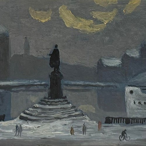 Jurgen Von Konow (1915-1959) 'Skeppsbron Under Snow, 1949'