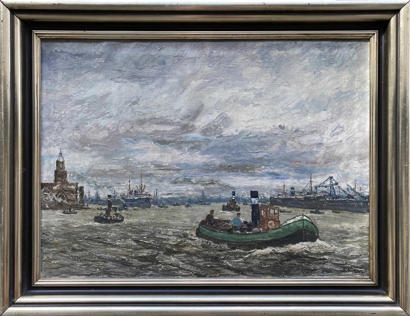 20th Century ‘Tugs Working in a Harbour' Original-panter-hall-decorative-2-main-637608658791930408.jpg