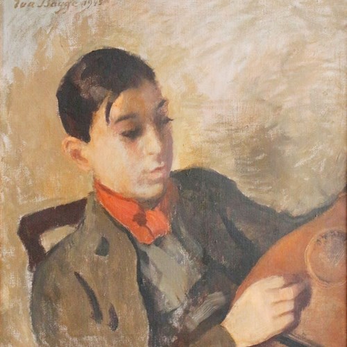 Eva Bagge (1871-1964) 'A Boy And His Guitar'