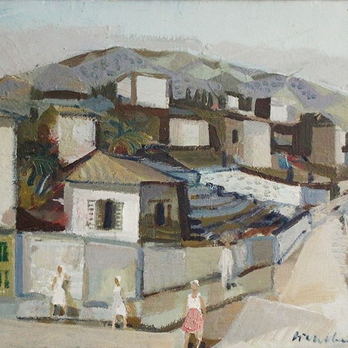 Bertil Gunnar Wahlberg (1923-1980) 'Figures In A Southern Town'
