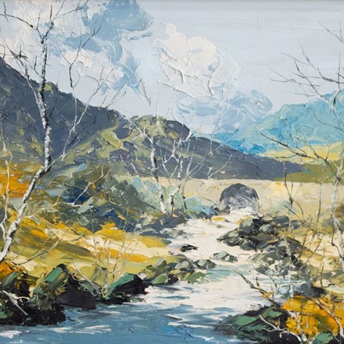 Charles Wyatt Warren (1908-1993) 'Silver Birches On The River Bank'