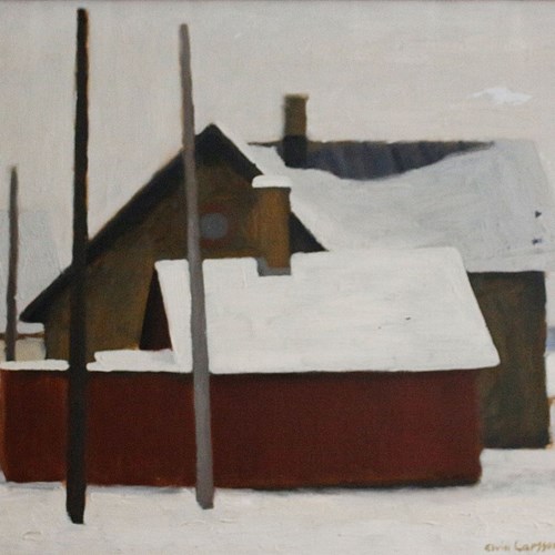 20Th Century Swedish School 'Snow Covered Houses'