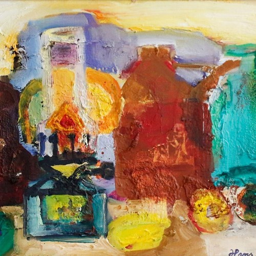 Hans Larsson (1910–1973) 'Still Life With Oil Lamp'